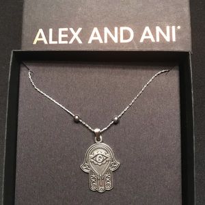 Alex and Ani silver color Hand of Fatima on adjustable length necklace